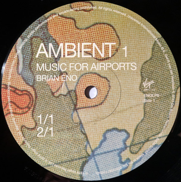 Brian Eno : Ambient 1 (Music For Airports) (LP, Album, RE, RM, 180)