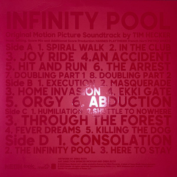 Tim Hecker : Infinity Pool (Original Motion Picture Soundtrack) (2xLP, Album, Ltd, Red)