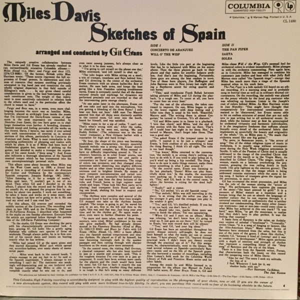 Miles Davis : Sketches Of Spain (LP, Album, Mono, RE, 180)